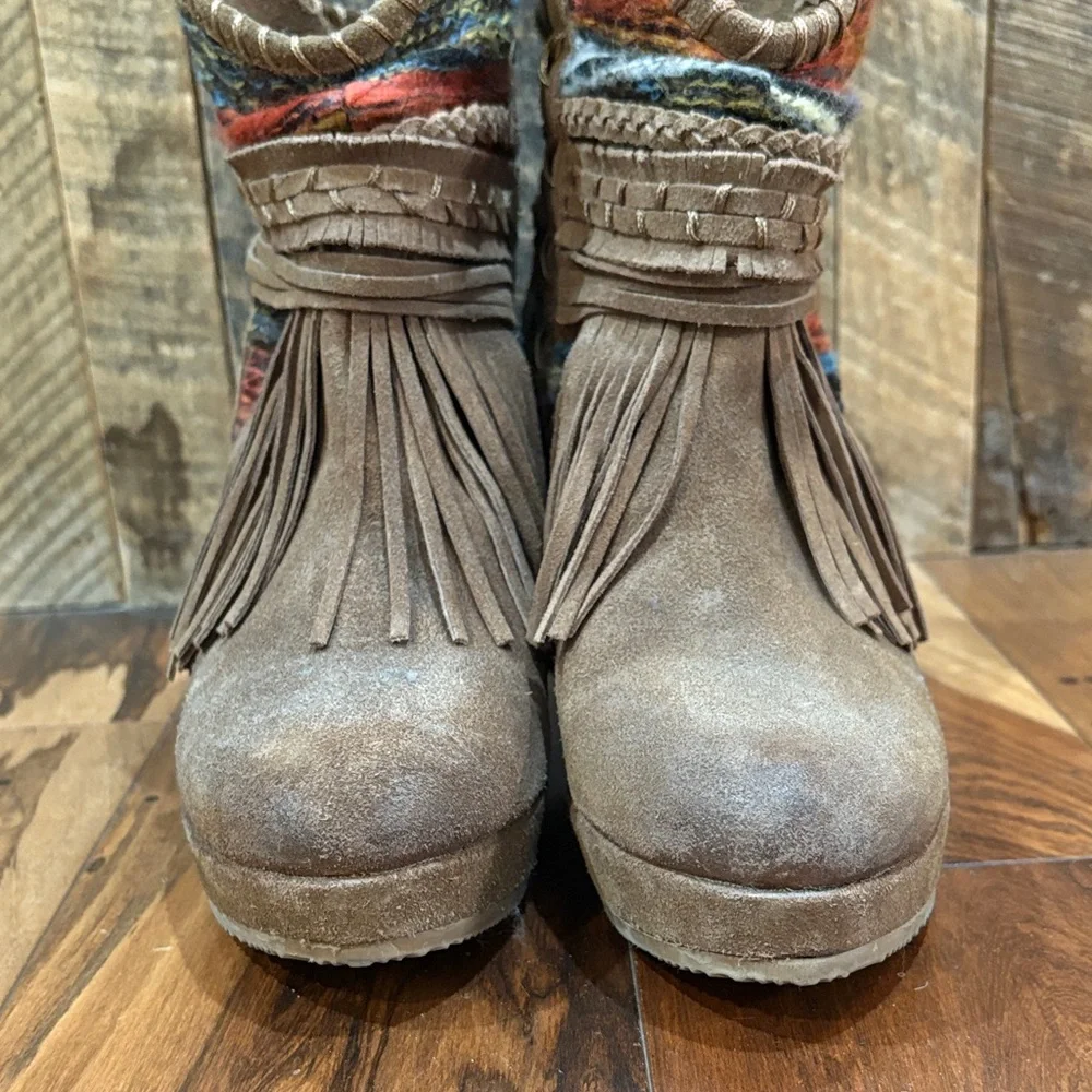 Naughty Monkey Multicolor Fringed Heeled Boots - Picture 10 of 12